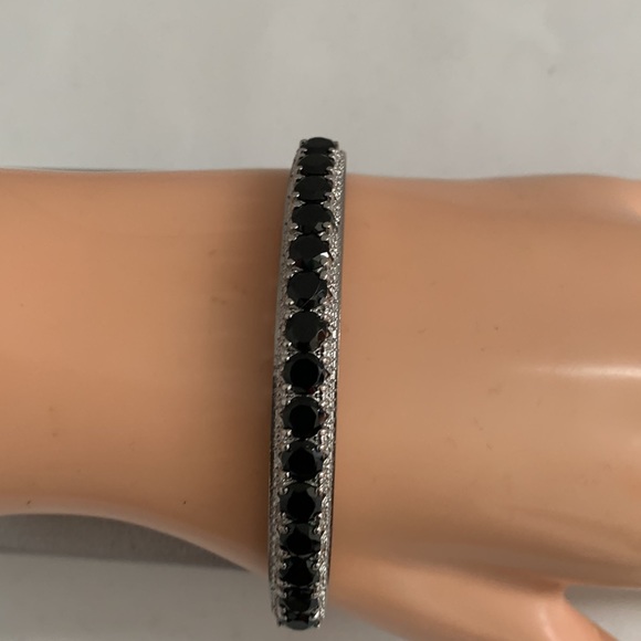 Jewelry - BLACK SPINEL BRACELET, BANGLE, SIZE 7.25”’LONG